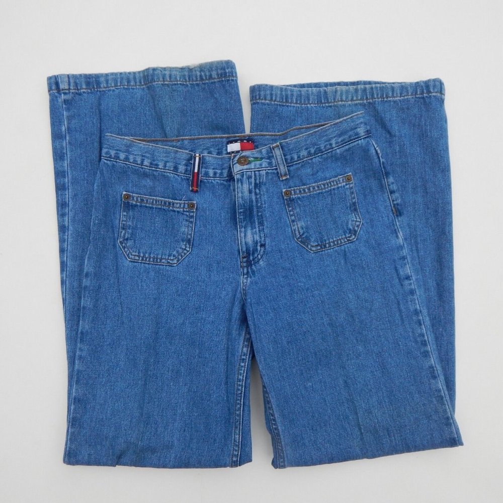 Tommy Jeans Hipster Wide Leg Vintage Flare High Rise Hilfiger Womens Size 11 30